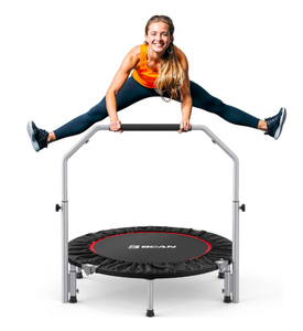 lot 288 image: Brand New Bcan Black 40 Foldable Workout Trampoline for Adults $89.98 Retail