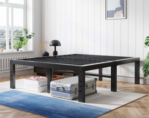 lot 292 image: Brand New  18 Black Metal Queen Bed Frame $99.99 Retail