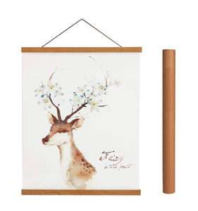 lot 348 image: Brand New Magnetic Poster Hanger Frame Teak Wood 30