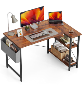 lot 361 image: Brand New L Shaped Desk 40 Computer Desk for Home Office Deep Brown $59.99 Retail