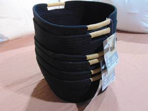 6 Pack Member's Mark Rope Basket - Black 15x12x6