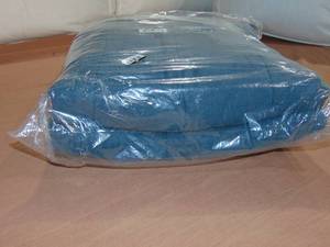 lot 29 image: Baltic Full Queen French Linen Box Stitch Quilt