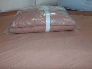 lot 84 image: Twin XL  Clay French Linen Box Stitch Quilt  BOKSER HOME
