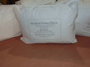 lot 94 image: Queen Luxury White Duck Down RDS Certified Machine Washable White Bed Pillow  BOKSER HOME