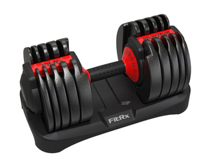 lot 32 image: FitRx Adjustable Dumbbells, 52.5lb SmartBell Dumbbell Set with Quick-Select Weights for Home Gym