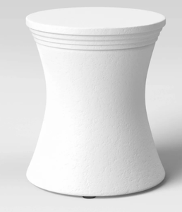lot 54 image: White Faux Stone Patio Accent Table - Threshold