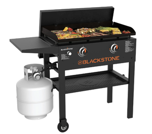 lot 97 image: Blackstone Original 2-Burner 28 Propane Omnivore Griddle with Hard Cover