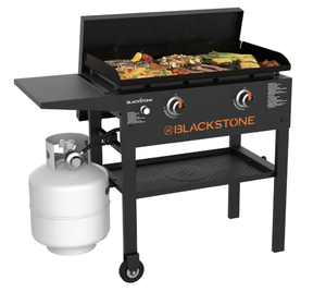 lot 98 image: Blackstone Original 2-Burner 28 Propane Omnivore Griddle with Hard Cover
