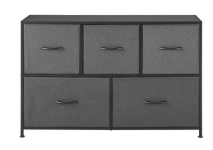 lot 122 image: Mainstays 5 Drawer Fabric Storage Dresser for Bedroom