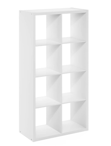 lot 135 image: Furinno Cubicle Open Back Decorative Cube Storage Organizer, 8-Cube