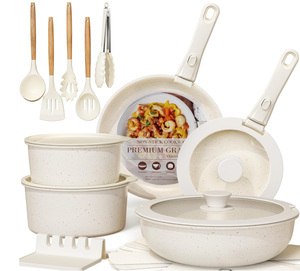 lot 230 image: 21PCS Astercook Pots and Pans Set Non Stick, Ceramic Cookware Set