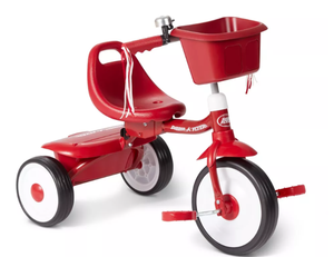 lot 278 image: Radio Flyer Fold 2 Go Trike with Bucket Steel Frame, Plastic Pedals, Ages 1.5-3 Years