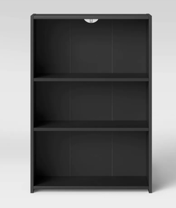 lot 180 image: 3 Shelf Bookcase - Room Essentials, Black