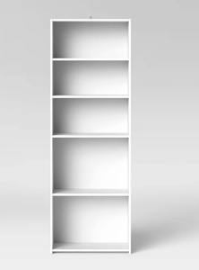 lot 184 image: 5 Shelf Bookcase - Room Essentials, White