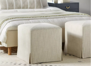 lot 186 image: Lynwood Slipcover Cube Ottoman - Threshold designed with Studio McGee
