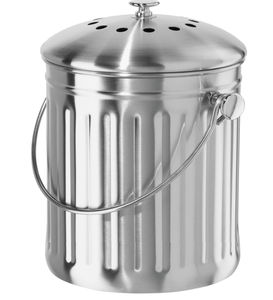 lot 292 image: OGGI Countertop Compost Bin with Lid-1 Gallon Indoor Compost Bin wCharcoal Filter