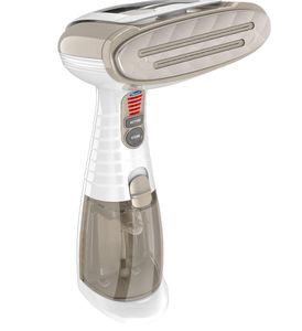 lot 296 image: Conair Handheld Garment Steamer for Clothes, Turbo ExtremeSteam 1875W, Portable Handheld Design, Strong Penetrating Steam, White  Champagne