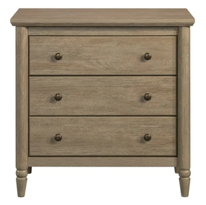 lot 402 image: My Texas House Monroe 3 Drawer Nightstand with USB, Brushed Oak Finish