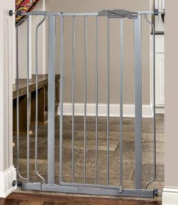 lot 410 image: Regalo Easy Step Extra Tall Walk Thru Baby Gate, Platinum