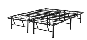 lot 414 image: Mainstays 14 High Quad Fold Steel Platform Bed Frame, Queen