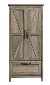 lot 438 image: Better Homes & Gardens Modern Farmhouse Armoire, Rustic Gray Finish