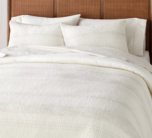 lot 454 image: FullQueen 3pc Heather Stripe Comforter Bedding Set Twilight Taupe - Hearth & Hand