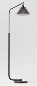 lot 483 image: Smoked Glass Floor Lamp Black - Threshold