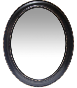 lot 485 image: Infinity Instruments Sonore 30 inch by 24 inch Decorative Oval Bathroom Vanity Hanging Mirror Oval Decor Large Beaded Accent Framed Wall Mirror