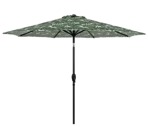 lot 496 image: Mainstays 9 Monstera Palm Crank Lift and 3 Position Tilt Patio Umbrella