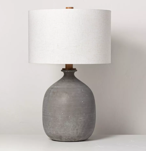 lot 377 image: Resin Table Lamp Gray - Hearth & Hand
