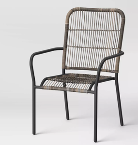 lot 389 image: LOT OF 2 Latigo Stackable Patio Chair Gray - Threshold