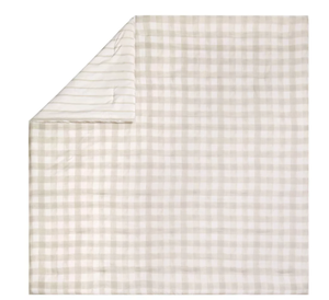 lot 394 image: King Size Modern Heirloom Gingham Comforter Tan