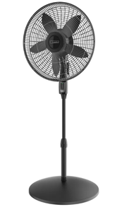 lot 395 image: Lasko 18 Stand Oscillating Fan Black Adjustable Height, Remote Control, 4 Speeds