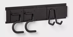 lot 397 image: Heavy Duty Garage Tool Hook and Rail Kit - Brightroom Wall Mounted Storage, Steel, Black, 36 Width, 90 lb Capacity