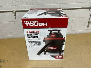lot 127 image: Hyper Tough 5 Gallon 4 HP WetDry Vacuum for the Car, Garage, Home or Workshop