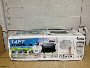 lot 87 image: Sportspower Bounce Pro 14 Round Trampoline with Safety Enclosure