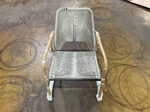 lot 390 image: Fisher Stack & Wicker Outdoor Patio Chair, Rocking Chair Gray - Threshold