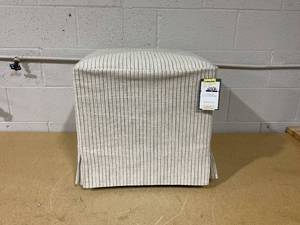 lot 187 image: Lynwood Slipcover Cube Ottoman - Threshold designed with Studio McGee