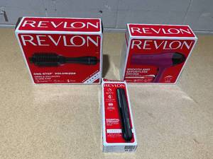 lot 265 image: LOT OF 3 Revlon Hair Tools