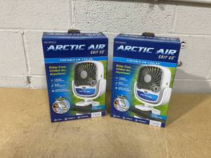 lot 364 image: LOT OF 2 Arctic Air Grip Go Portable Evaporative Air Cooler, Rechargeable Cooling Fan, Clamp-on Space Cooler