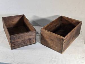 lot 133 image: Deerwood Prunes and Iris Apricots Vintage Wooden Crates