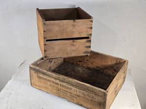 lot 150 image: Charles Scribners Sons Subscription Edition Wooden Box and Other Wood Crate