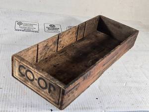 lot 154 image: Vintage CO-OP Wood Box No. 3 Farm Assortment Bolt Box