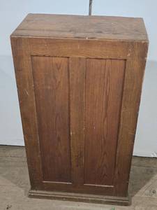 lot 163 image: Vintage Wooden Storage Cabinet with Hinged Lid approx. 20 12 wide, 11 12 deep, 36 tall