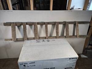 lot 165 image: Antique Wooden Ladder approximately 6 feet in length