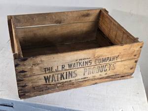 lot 175 image: The J.R. Watkins Company from Winona, Minnesota, U.S.A Vintage Wooden Crate approx. 26 Long