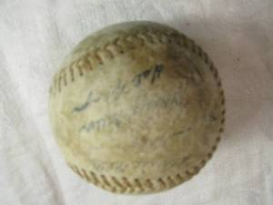 lot 34 image: Autographed Baseball with Multiple Signatures Unsure if Facsimilie or Not