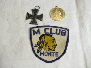 lot 43 image: Iron Cross Medal 1914, Franc Joseph I Medal, and M Club Monte Patch