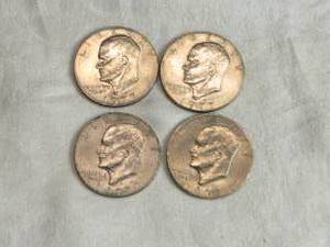 lot 48 image: Lot of 4 Eisenhower Dollar Coins 1977 and 1978