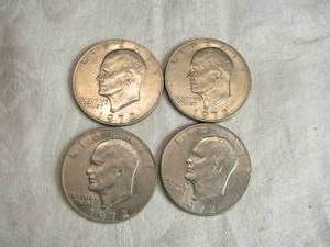 lot 55 image: Lot of 4 1972 Eisenhower Dollar Coins